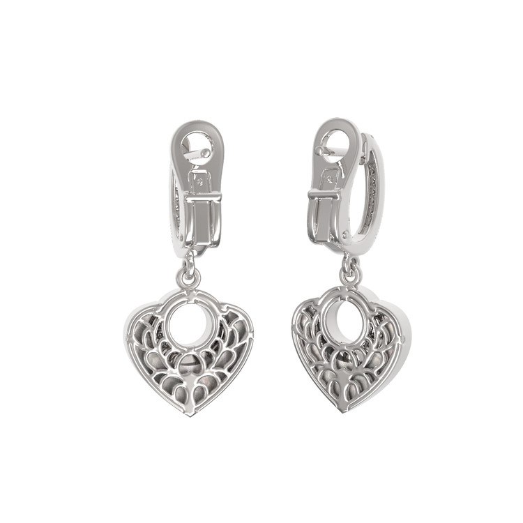 Серьги из белого золота c бриллиантами и перламутром