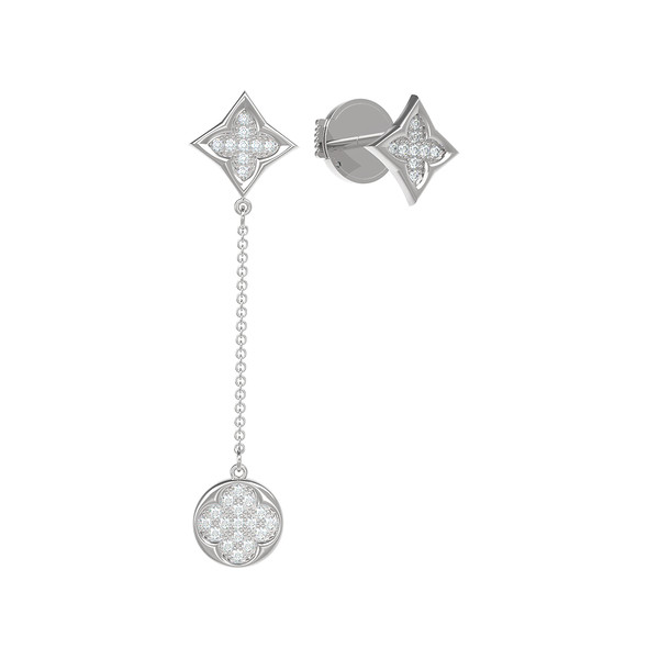 Серьги из белого золота c бриллиантами