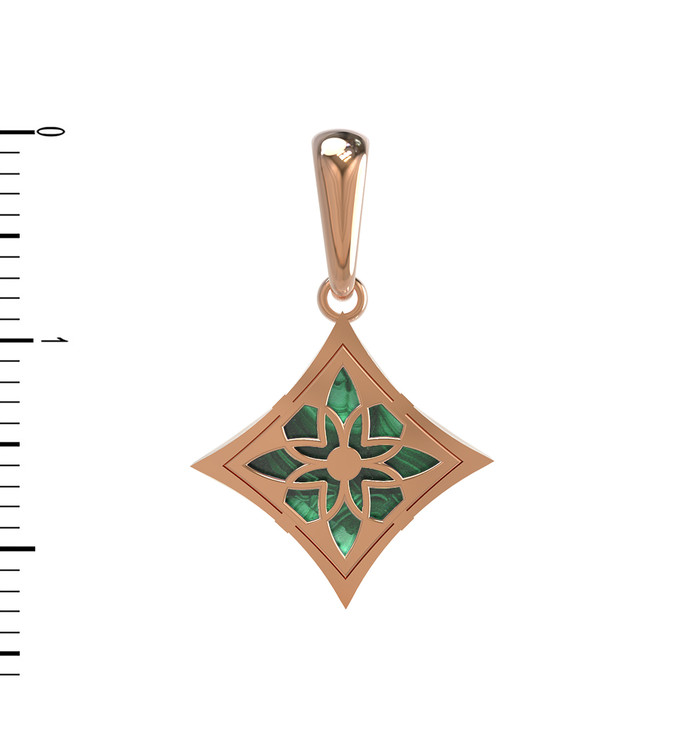 Подвеска из золота c малахитом