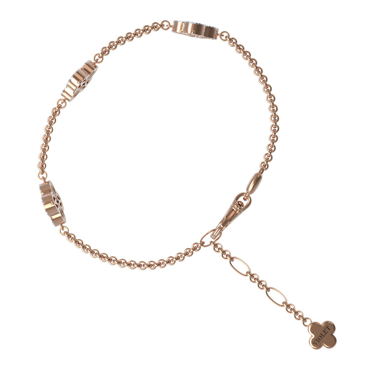 Браслет из золота c бриллиантами, лазуритом и перламутром