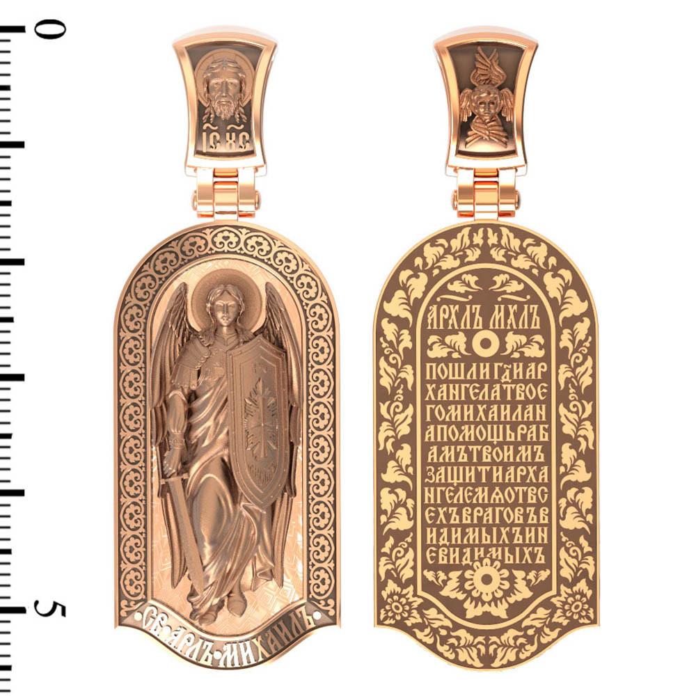 Образок из золота c эмаль