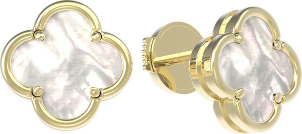 Серьги из лимонного золота c перламутром