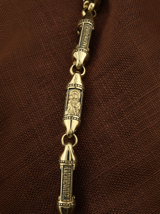 Шнурок кожаный из лимонного золота c кожаным шнурком и ониксом