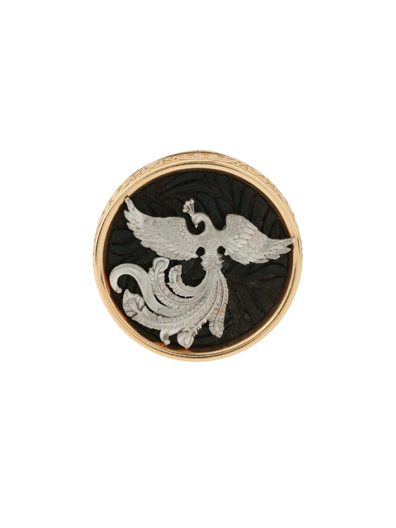 Кольцо из золота c эбеновым деревом