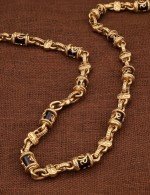 Цепь из золота 585 пробы c ониксом