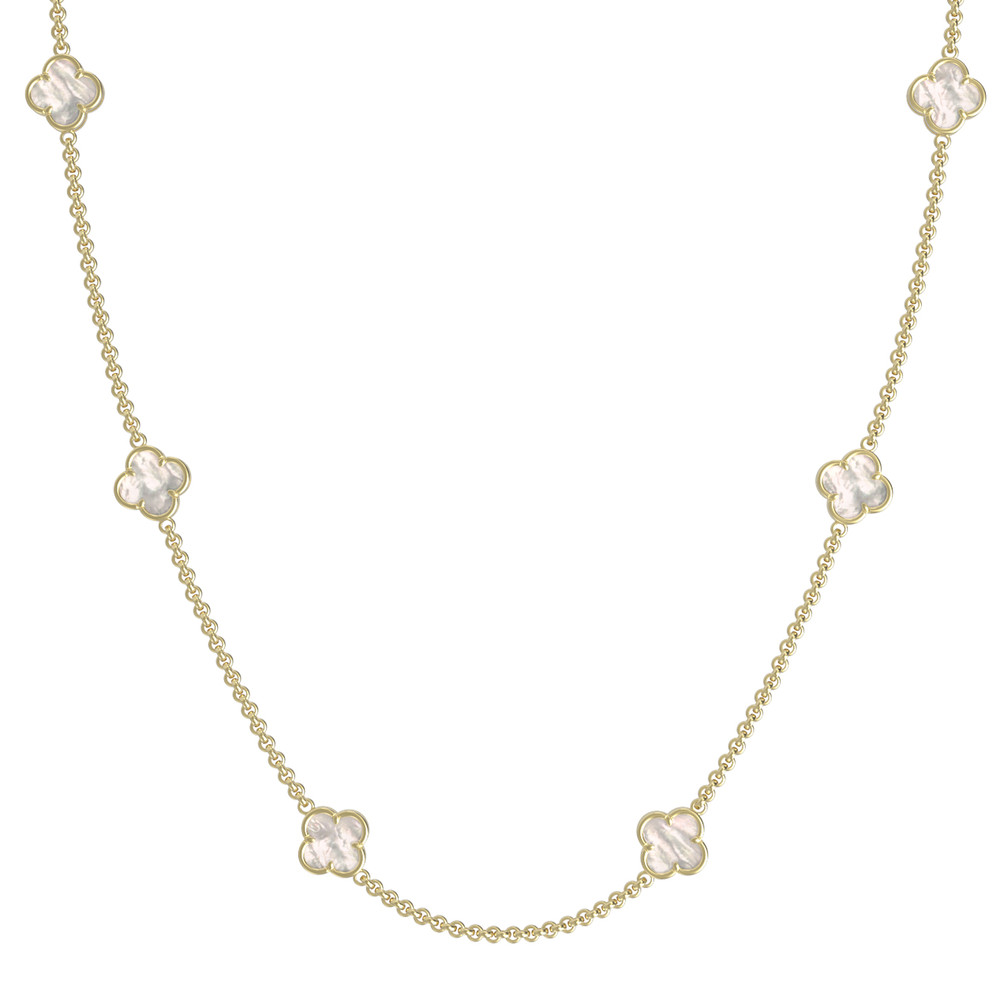 Колье из лимонного золота c перламутром