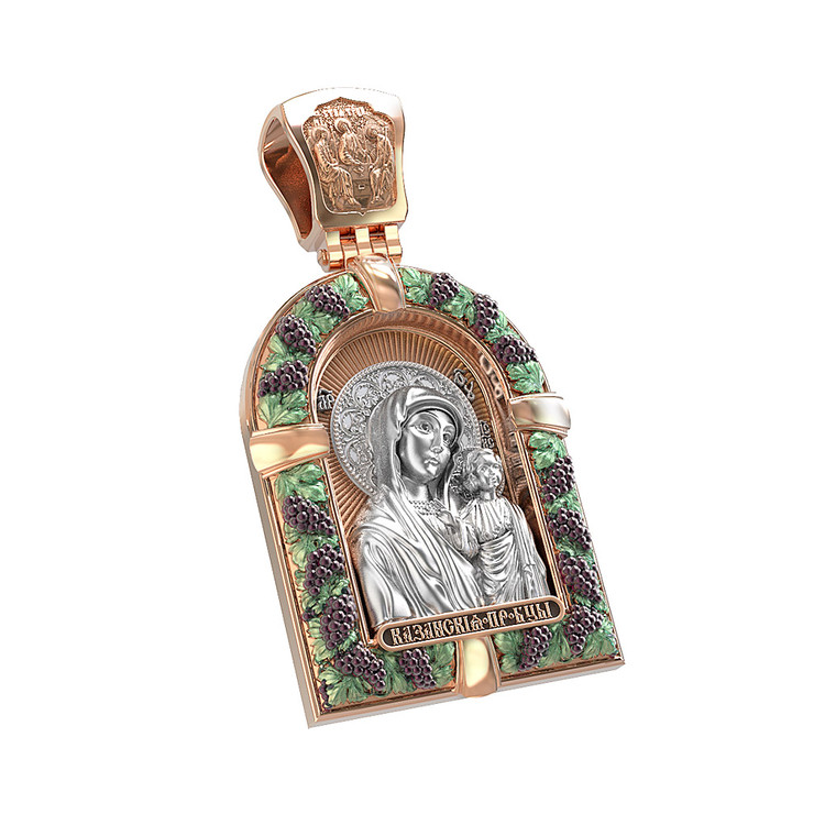 Образок из золота c эмаль