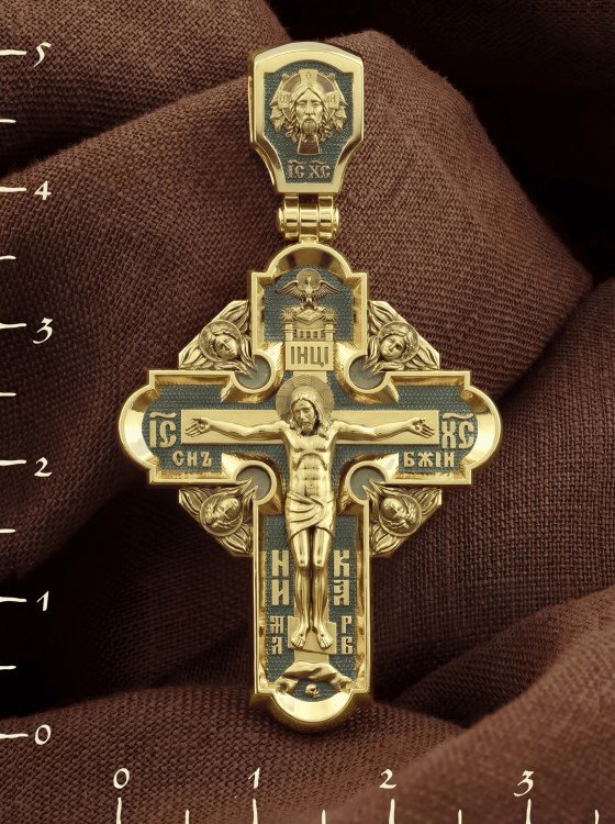 Крест из лимонного золота