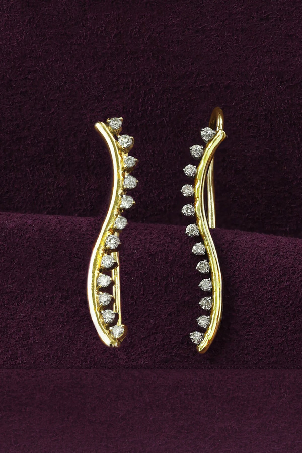 Серьги из лимонного золота c бриллиантами