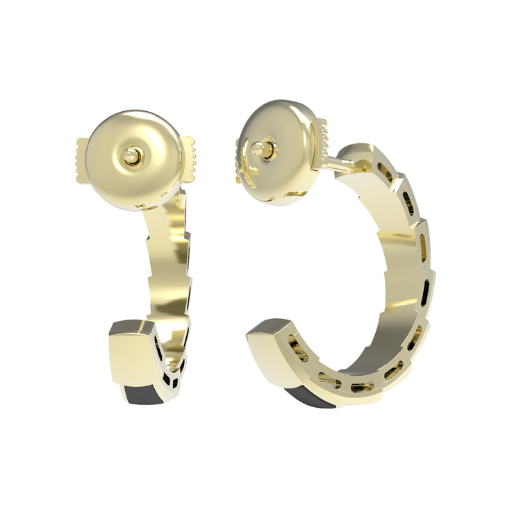 Серьги из лимонного золота c ониксом