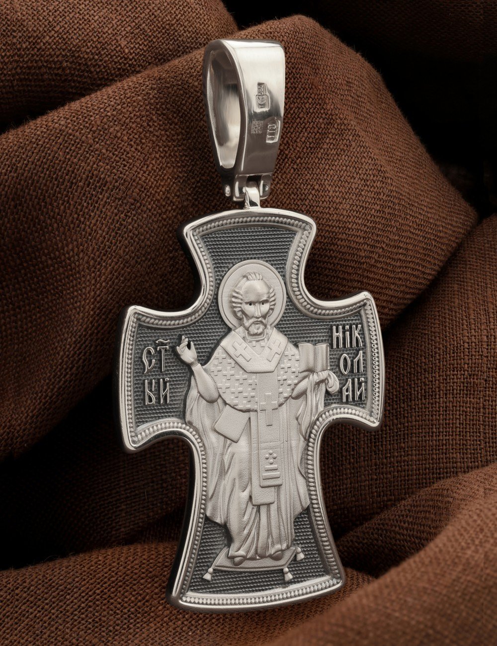 Крест из белого золота 585 пробы