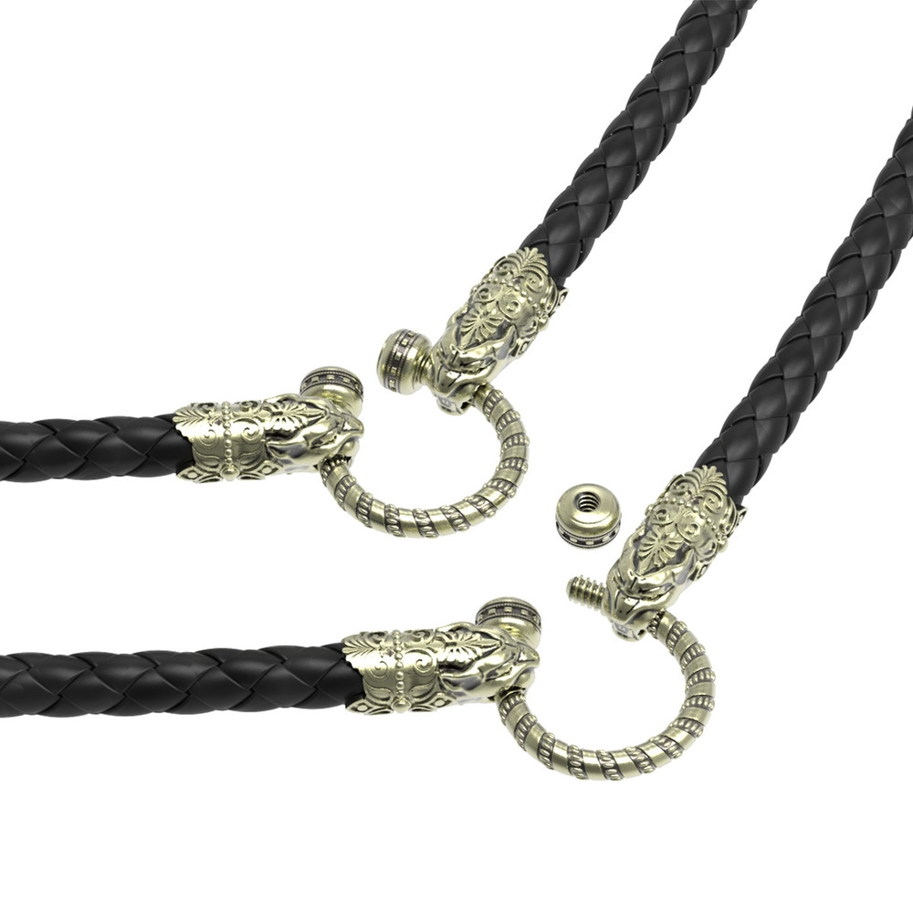 Шнурок кожаный из зелёного золота c кожаным шнурком