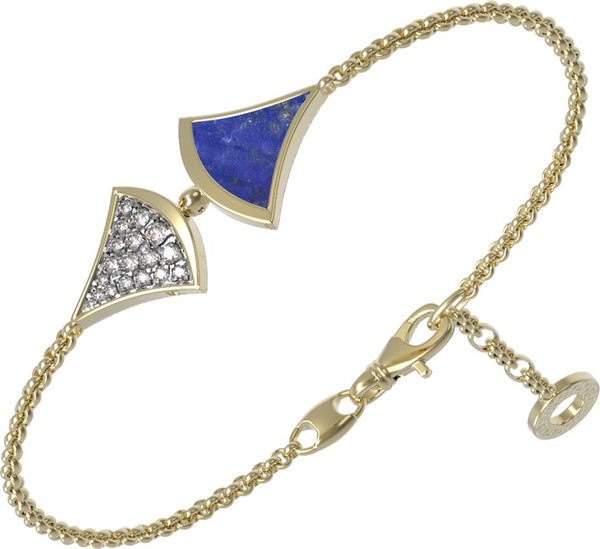 Браслет из лимонного золота c бриллиантами и лазуритом