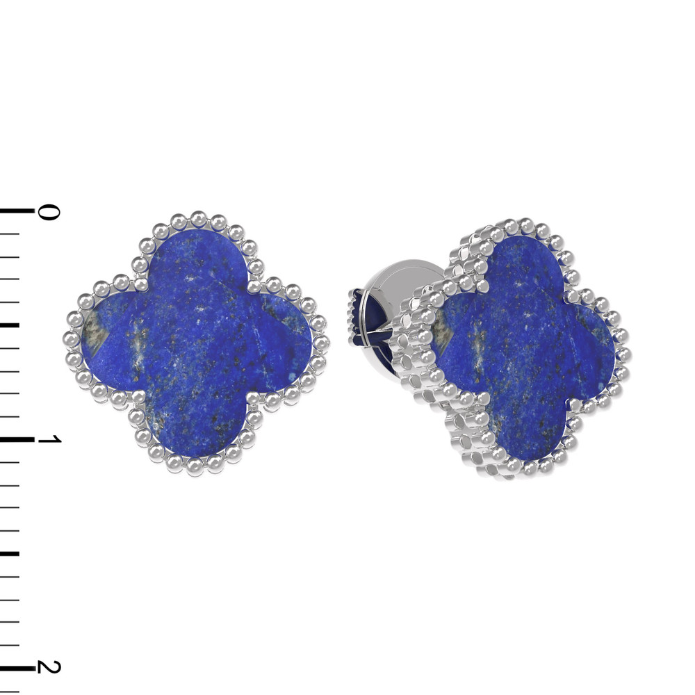 Серьги из белого золота c лазуритом