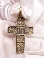 Крест из зелёного золота 585 пробы