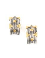 Серьги из серебра 925 пробы и золота 750 пробы c рубином