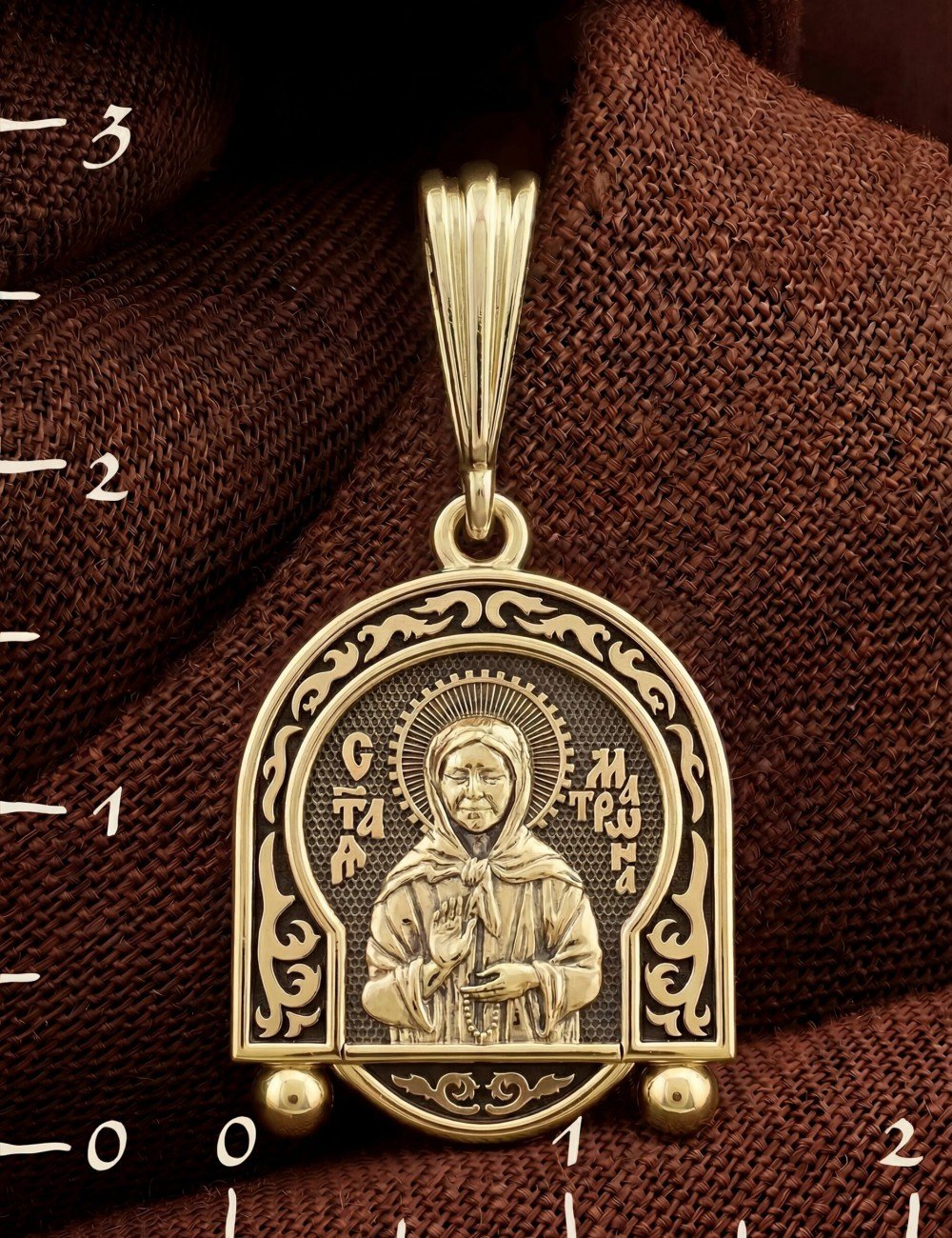 Образок из лимонного золота 585 пробы