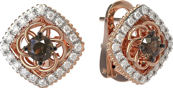 Серьги из золота c бриллиантами