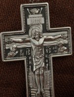 Крест из белого золота 585 пробы