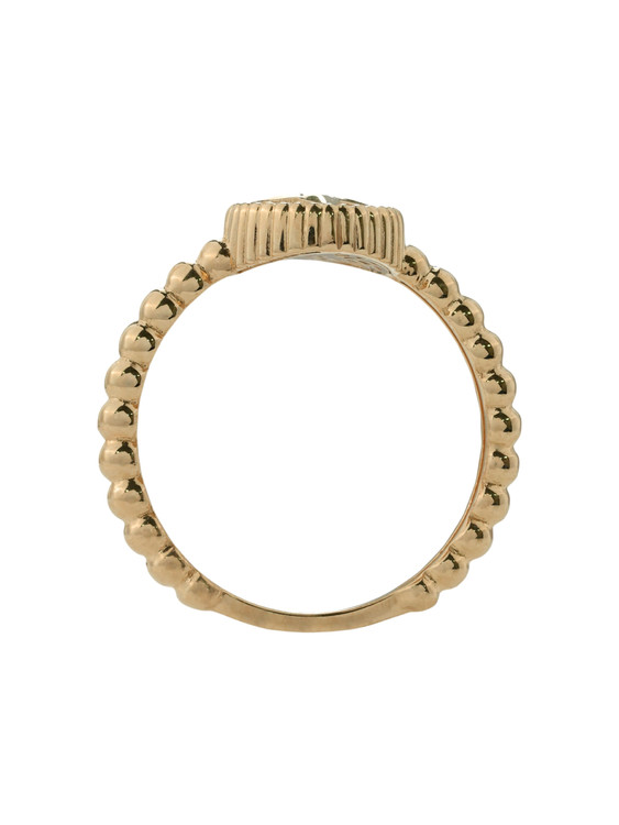 Кольцо из лимонного золота c бриллиантами и лазуритом