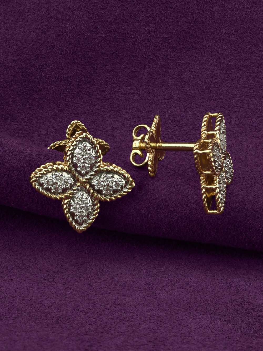 Серьги из лимонного золота c бриллиантами