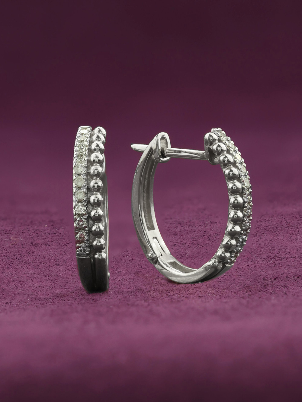 Серьги из белого золота c бриллиантами