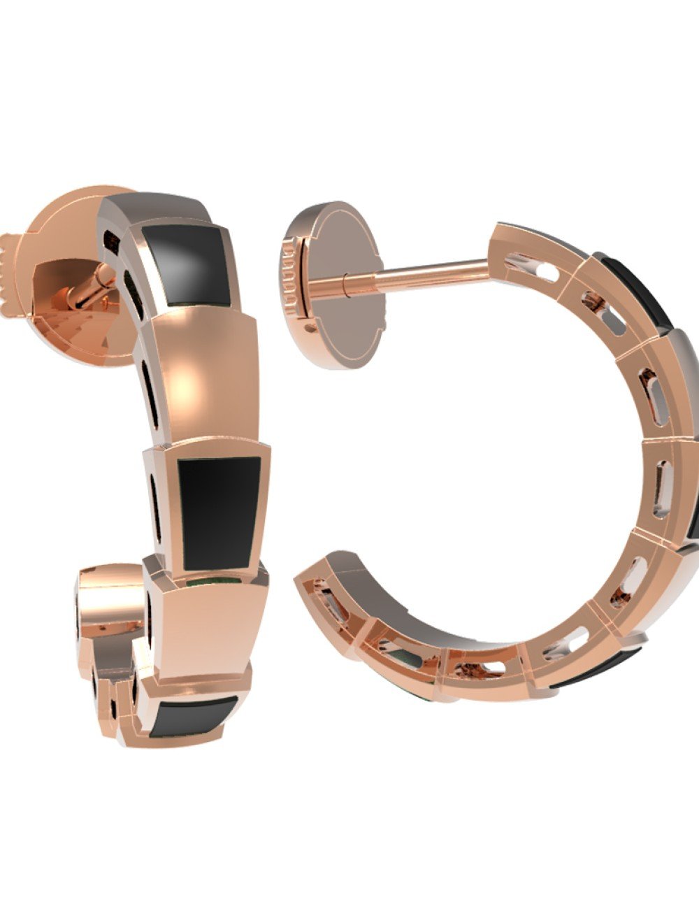Серьги из золота 585 пробы c ониксом
