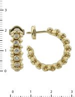 Серьги из лимонного золота 585 пробы c бриллиантами