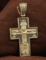 Крест из лимонного золота 585 пробы