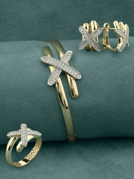 Кольцо из лимонного золота c бриллиантами