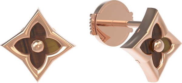 Серьги из золота c тигровым глазом