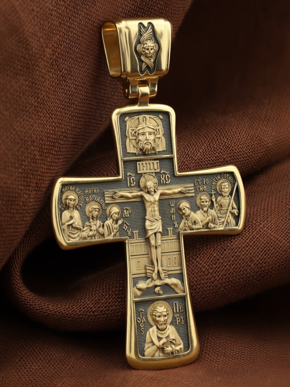 Крест из лимонного золота