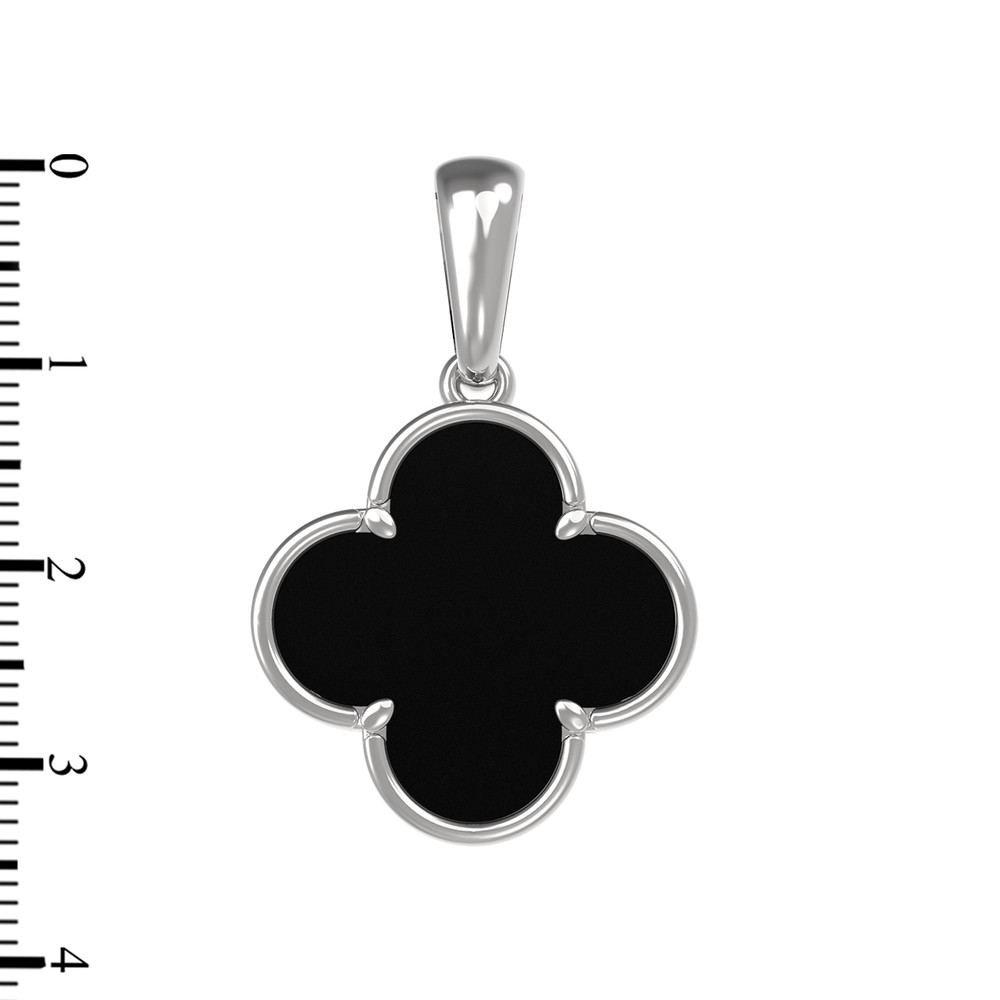 Подвеска из белого золота c ониксом