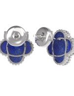 Серьги из белого золота 585 пробы c лазуритом