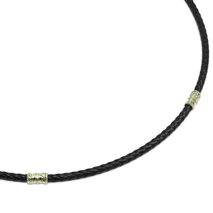 Шнурок кожаный из зелёного золота c кожаным шнурком