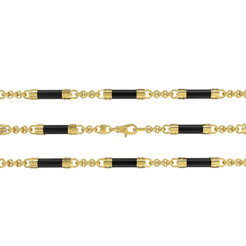 Цепь из лимонного золота c ониксом