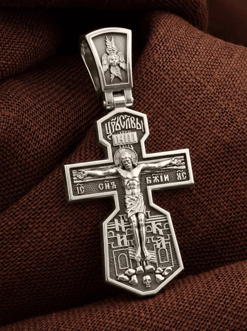 Крест из белого золота