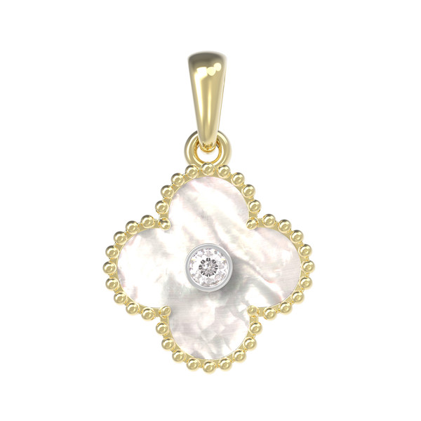 Подвеска из лимонного золота c бриллиантами и перламутром