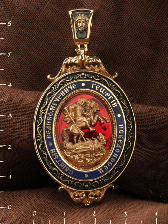 Образок из золота c эмаль