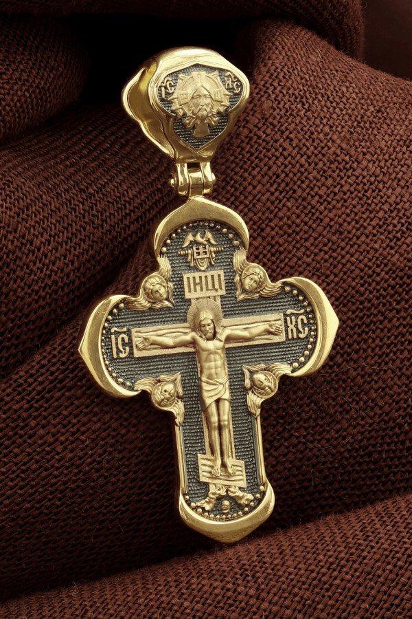 Крест из лимонного золота 585 пробы
