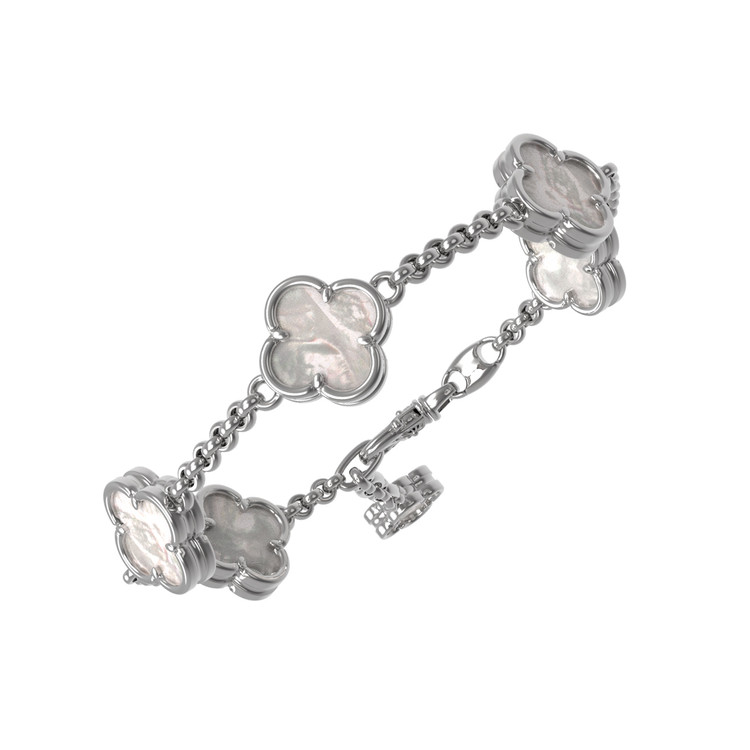 Браслет из белого золота c перламутром