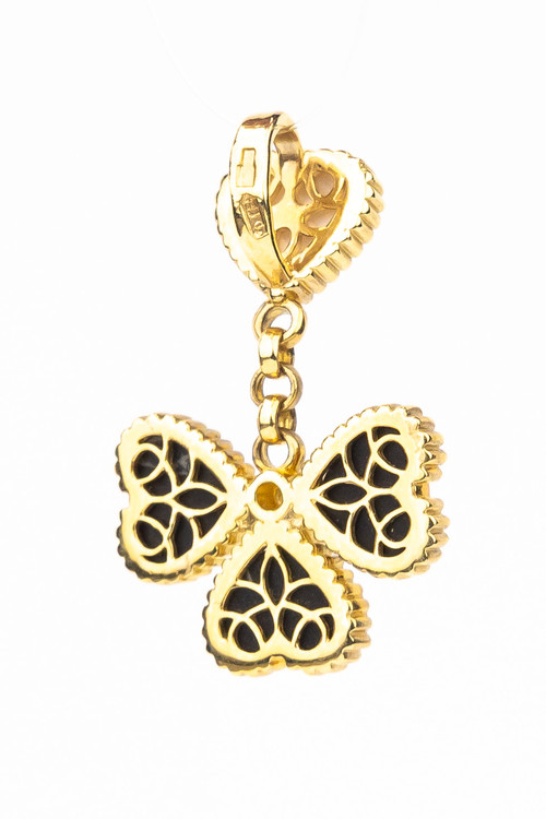 Подвеска из лимонного золота c ониксом и перламутром