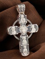 Крест из серебра 925 пробы и золота 585 пробы