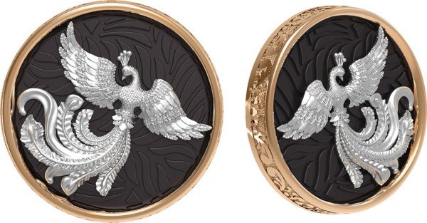 Серьги из золота 585 пробы c эбеновым деревом