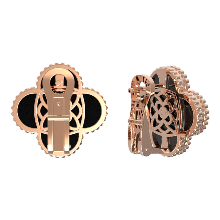 Серьги из золота c бриллиантами и ониксом