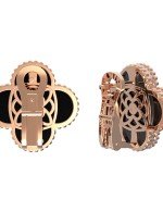 Серьги из золота 585 пробы c бриллиантами и ониксом