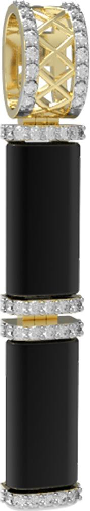 Подвеска из лимонного золота c бриллиантами и ониксом