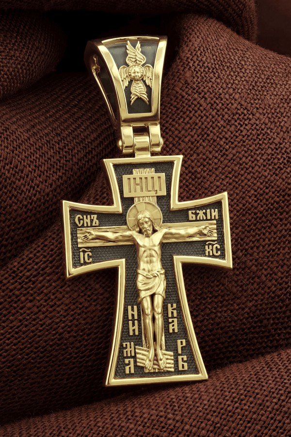 Крест из лимонного золота 585 пробы