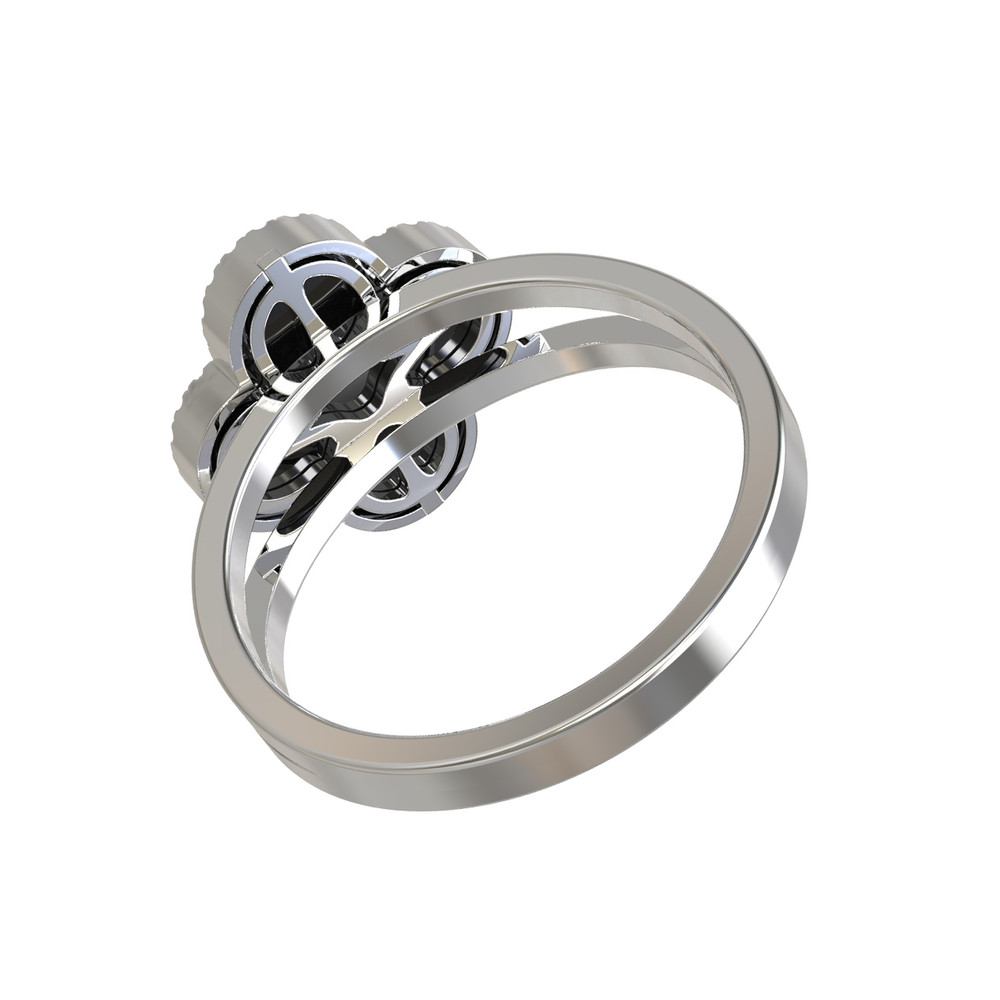 Кольцо из белого золота c бриллиантами и ониксом