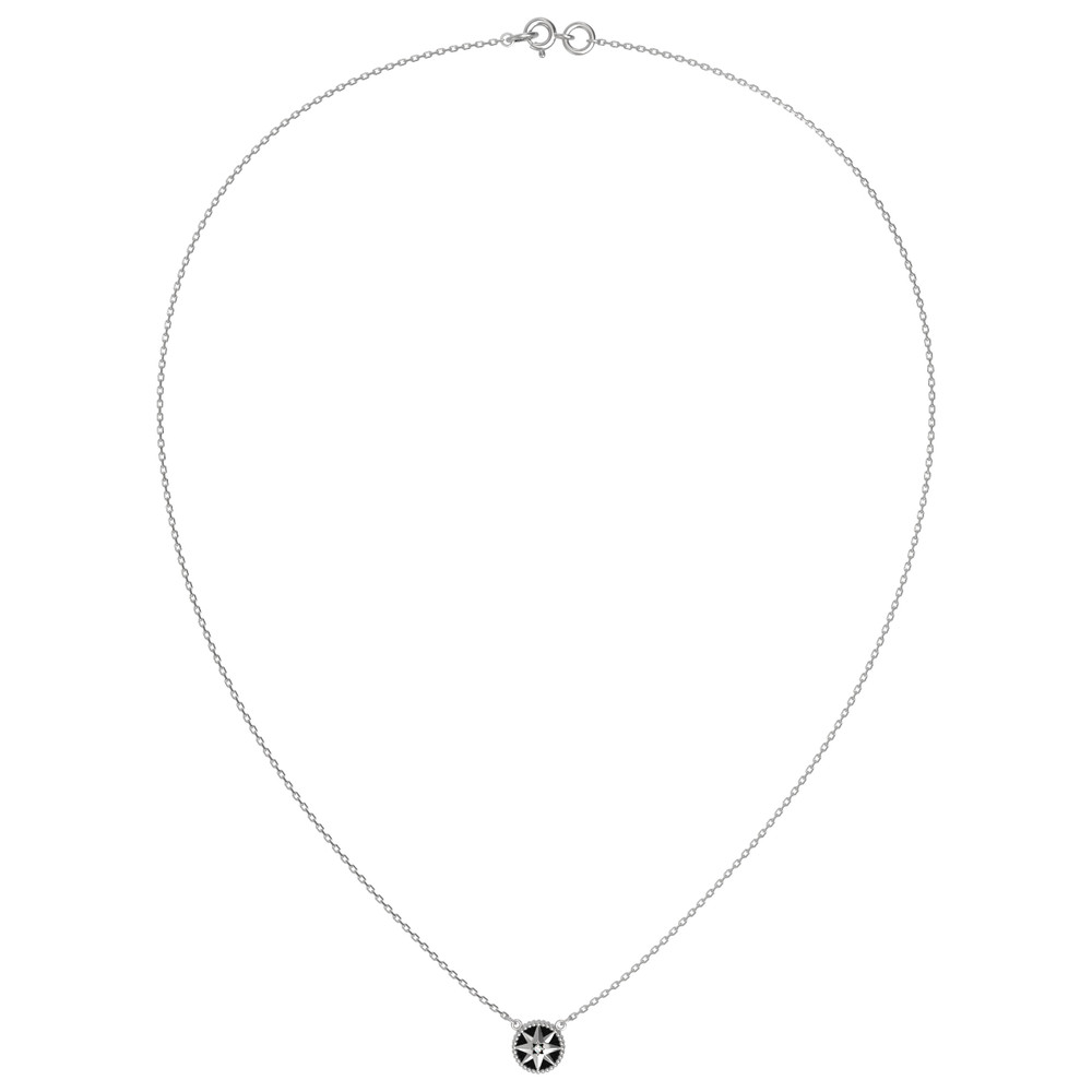 Колье из белого золота c бриллиантами и ониксом